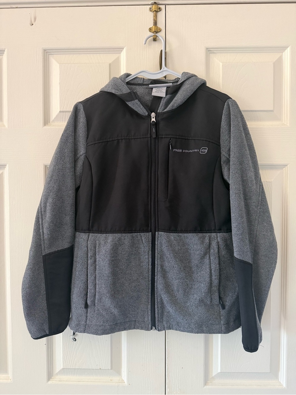 Free Country Gray Fleece Jacket with Black Trim
